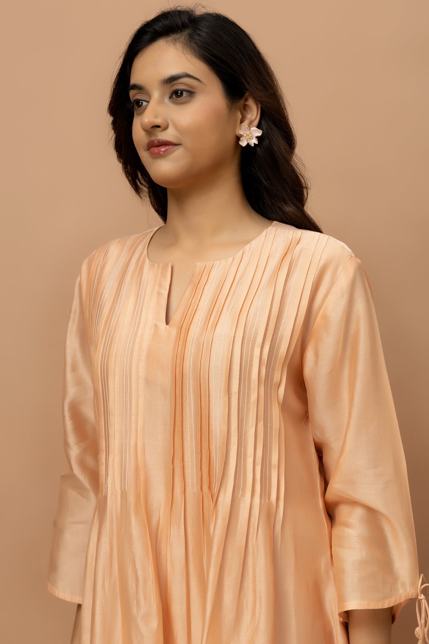 Rozanna Peach Box Pleat Dress