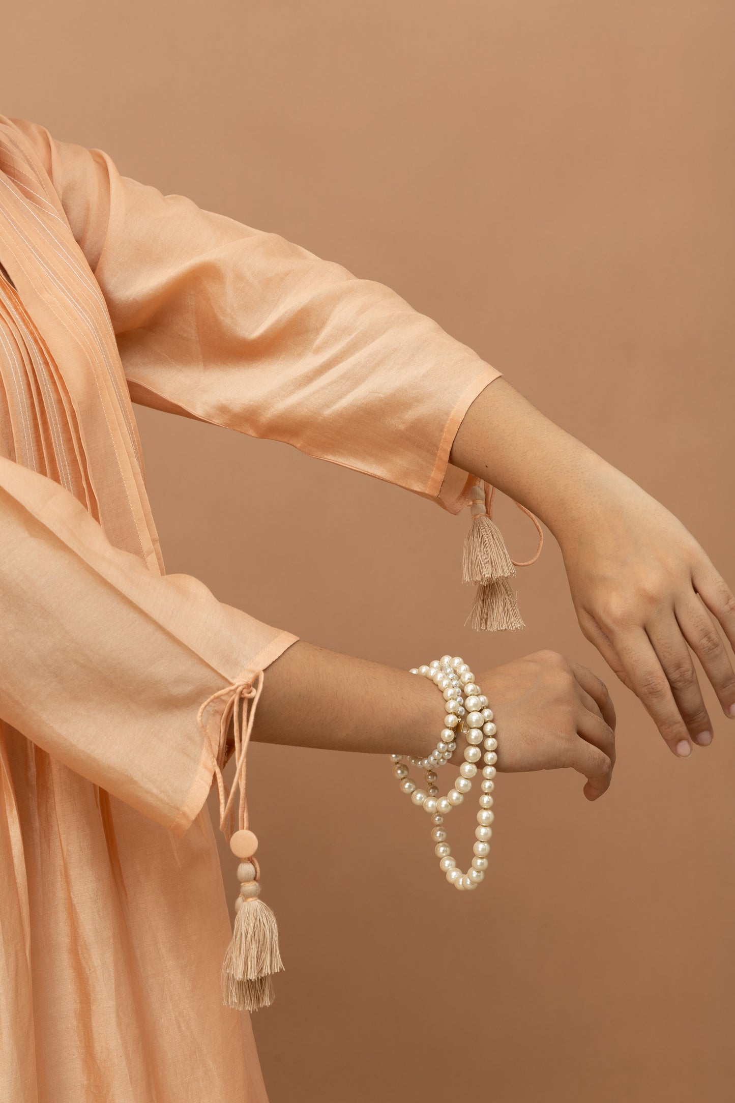 Rozanna Peach Box Pleat Dress